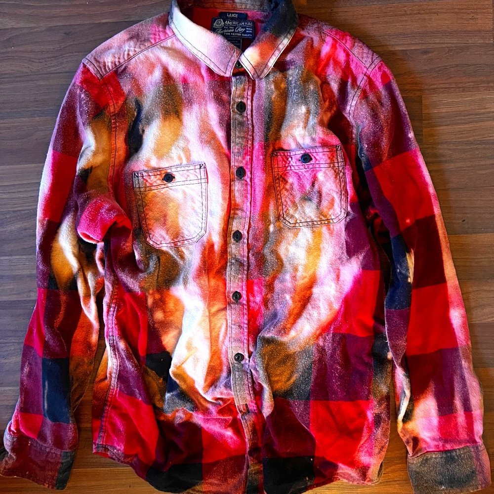 American Rag- Lumberjack Flannel -Distressed/Bleachd